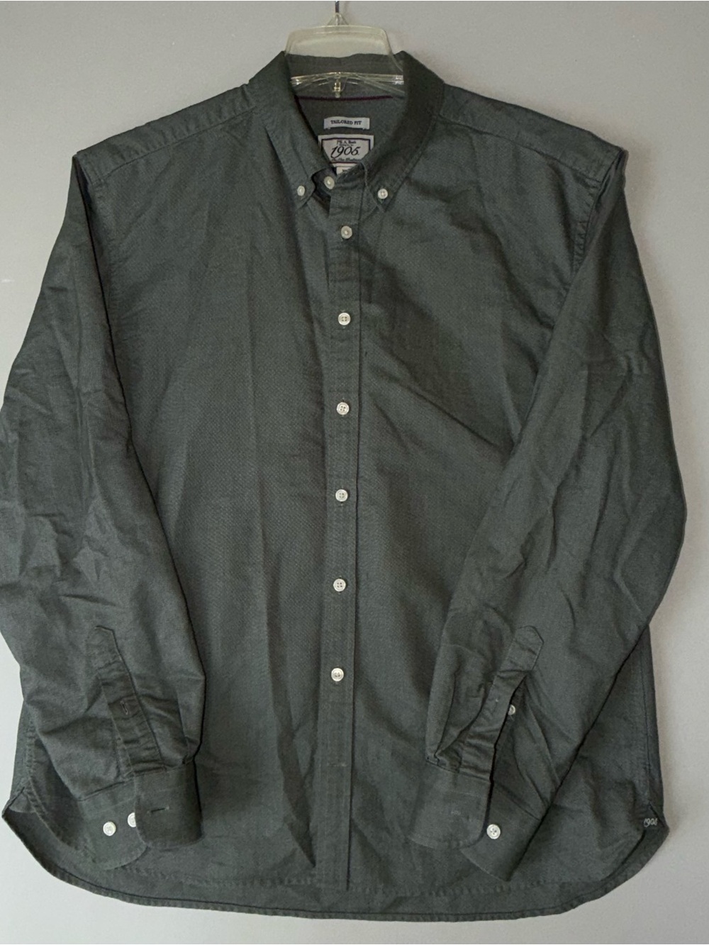 Title 418: Jos. A. Bank 1905 Tailored Fit Gray Button-Down Shirt XL